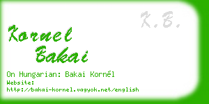 kornel bakai business card